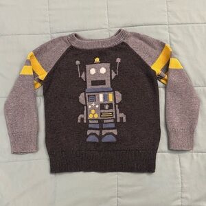 Gap Robot Kids Sweater - EUC - 4T Gray and Yellow